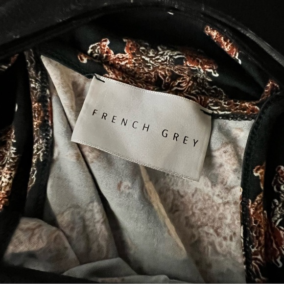 French Grey blue and orange pattered summer dress size large. Stitch fix. - Picture 4 of 5